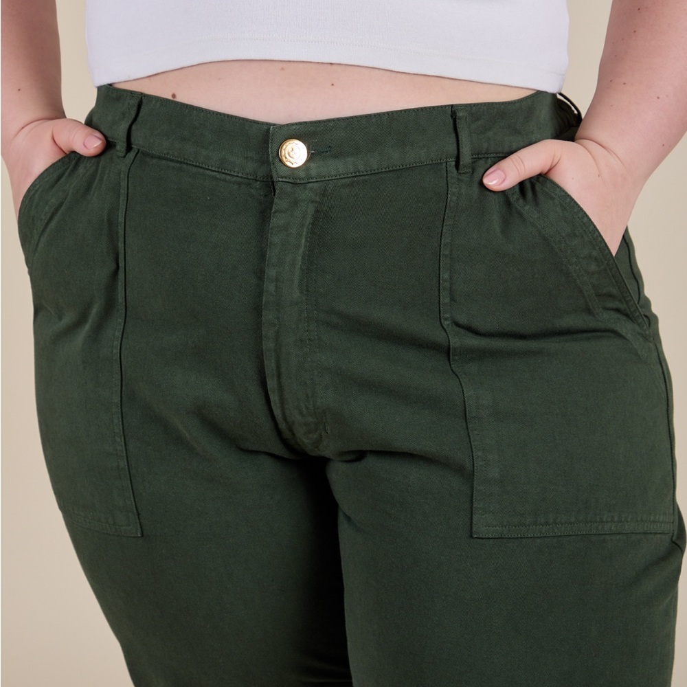 Big Bud Press Dark Green Ankle-Cropped Utility Pants